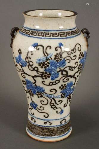 Unusual Chinese Qing Dynasty Twin Handled Vase,