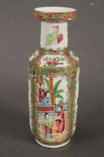 Cantonese Qing Dynasty Famille Vert Porcelain Vase