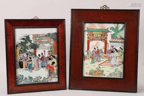 Two Framed Chinese Porcelain Panels,