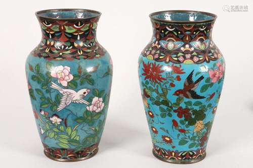 Pair of Japanese Cloisonne Vases,