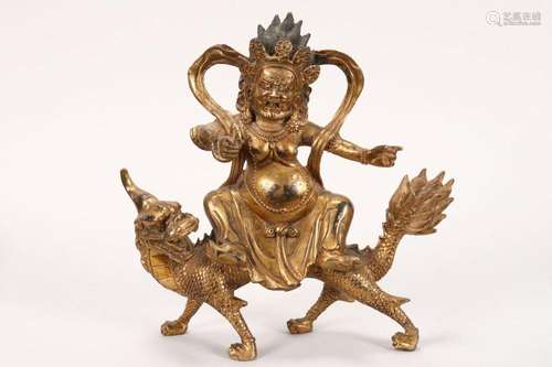 Sino-Tibetan Gilt Bodhisattva,