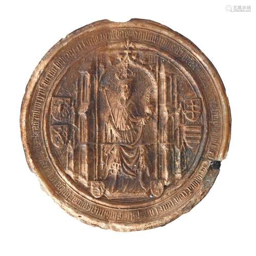 Sceau de majesté de Sigismond de Luxembourg (1368-1437) Cire...