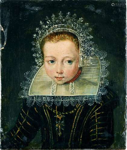 Portrait d’enfant en miniature École flamande du XVIIe siècl...