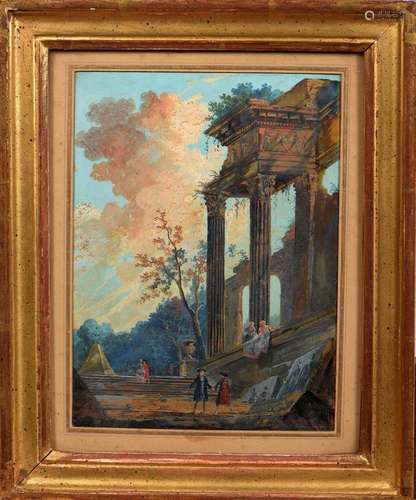 Paire de « Paysage de ruines » Hubert ROBERT (1733 -1808 ), ...