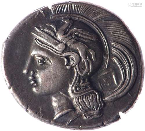 SICILE, Catane (413-404). Tétradrachme (17,13 g) à la tête l...