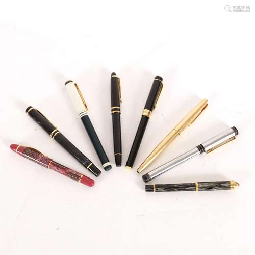 ENSEMBLE DE 8 STYLOS PLUME<br />
Parker, Pierre Balmain, 3 W...