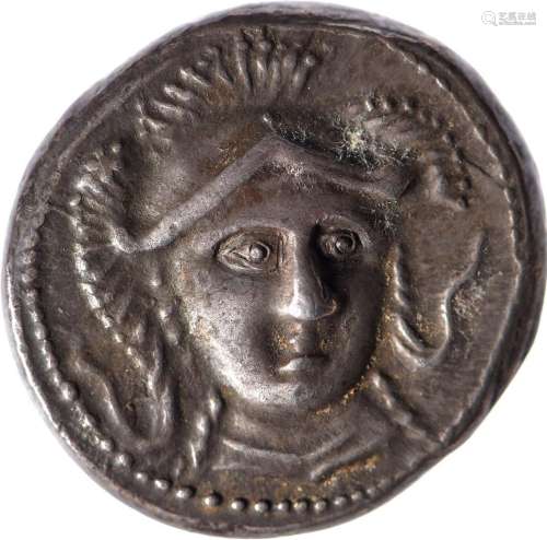 PEONIE, Audoléon (315-286). Statère (12.60 g) à la tête d’At...