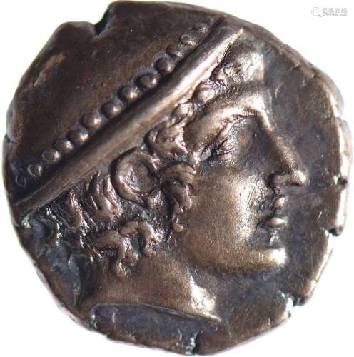 THRACE, Aenos (474-449). Diobole ((1.29 g) à la tête d’Hermè...