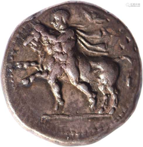 THESSALIE, Larissa (430-400). Drachme (6.23 g) au héros Thes...