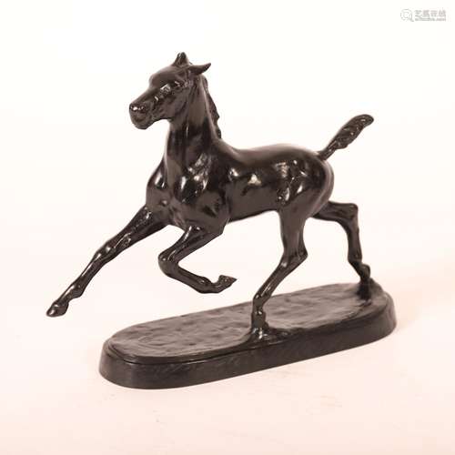 BRONZE "GRAND POULAIN EN COURSE" d'Albert Hinrich ...