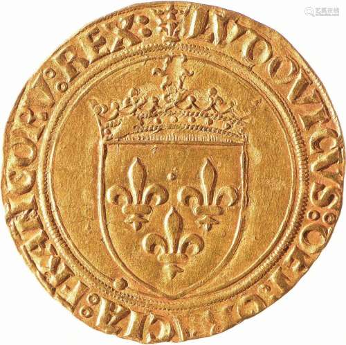 LOUIS XII (1498-1514). Ecu d’or au soleil pour Rouen (point ...