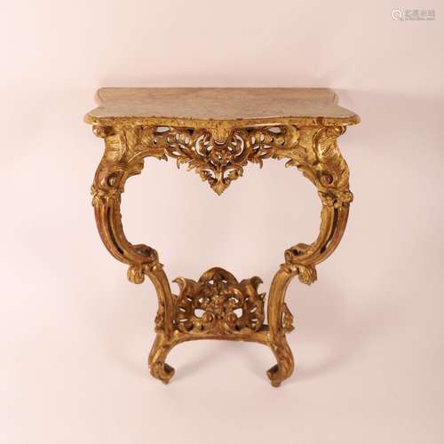 PETITE CONSOLE D'APPLIQUE RÉGENCE LOUIS XV EN BOIS SCULPTÉ E...