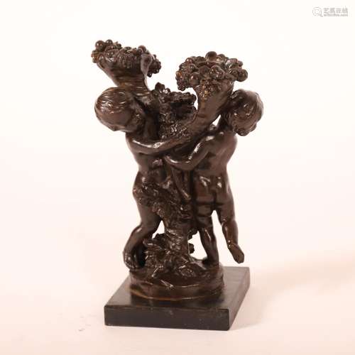 BRONZE "DEUX AMOURS AUX CORNES D'ABONDANCE" de Léo...