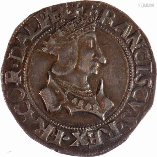 FRANCOIS I (151-1547). Teston du Dauphiné en argent du 4° ty...