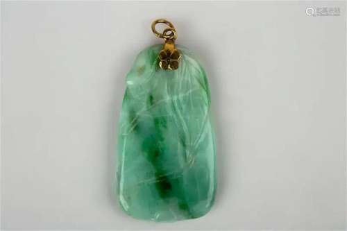 18k gold jadeite pendant