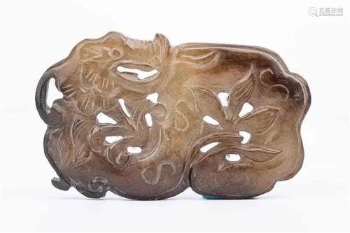 Old jade hollow carved dragon pattern plaque