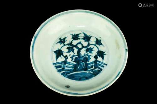 Blue and white plate, Ming dynasty