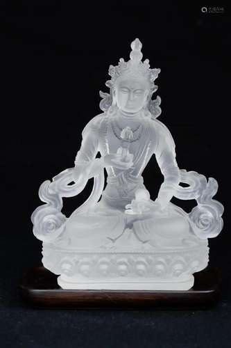 Glassware buddha statue, 20th century