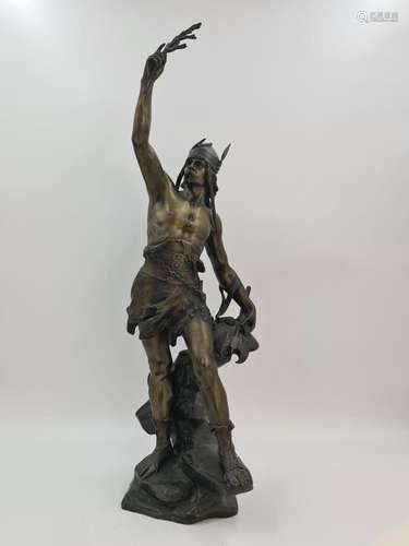 Edouard Drouot ( 1859-1945), Le guerrier Gaulois., Bronze XI...