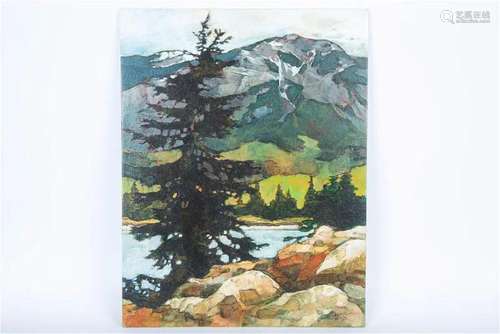 ACRYLIC ON CANVAS 'FRASER RIVER' BY DAVID LANGEVIN I...