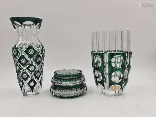 Charles GRAFFART (1893-1967), Vase art déco en cristal taill...