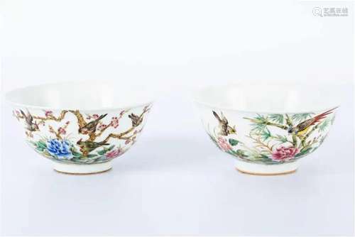 DA QING DAO GUANG YEAR' MARK, PAIR OF BOWLS WITH PHOENIX...