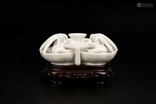 DING KILN CRAB WATER BOWL, MING DYNASTY