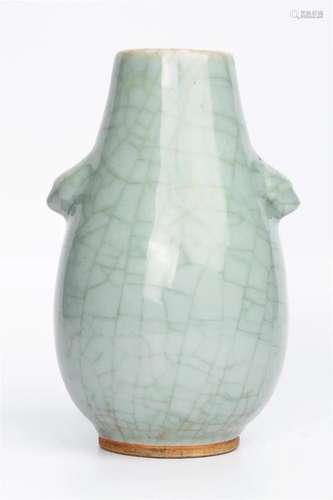 Ge kiln animal ears olive vase (repaired), early Qing dynast...