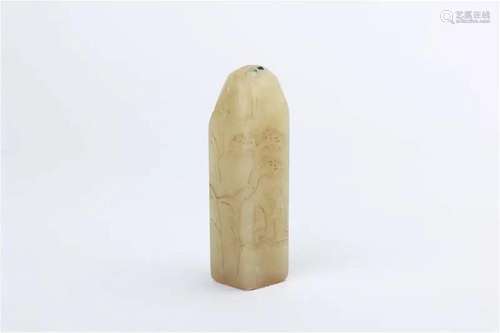 White jade stamp with 'Gengying Nian Zhang Xianghe Zuo&#...