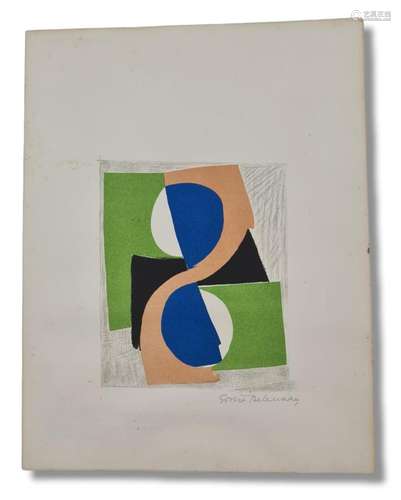 Sonia Delaunay (1885-1979)., Abstraction cubique, Lithograph...