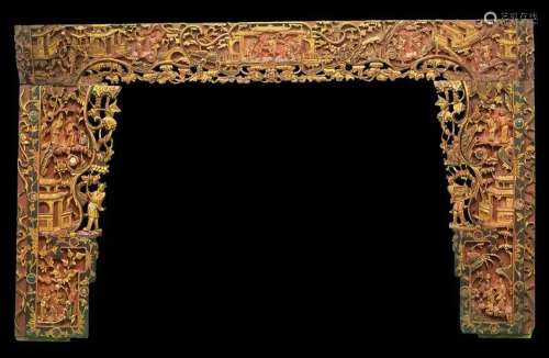 GOLD PAINT BED LINTEL, QING DYNASTY