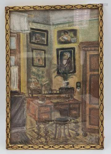 Maria MODOK (1896-1971)., Tableau pastel., Cachet d'expo...