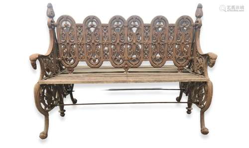 Banc de jardin en fonte double face., Longueur : 124 cm., Pr...