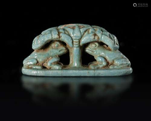 AN EGYPTIAN FAIENCE AMULET/ STAMP SEALS, CIRCA 4TH CENTURY B...
