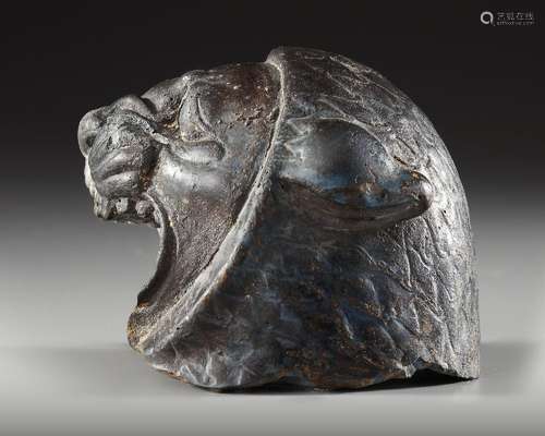 AN ACHAEMENID RHYTON HEADPIECE FORM OF A ROARING LION, CIRCA...