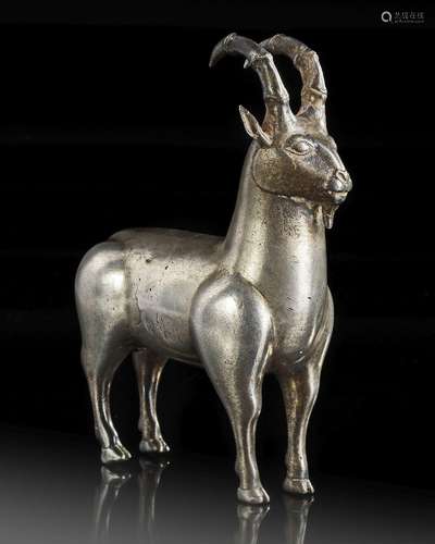 ACHAEMENID SILVER FIGURINE OF A MOUNTAIN GOAT (MOUFLON) 6TH....