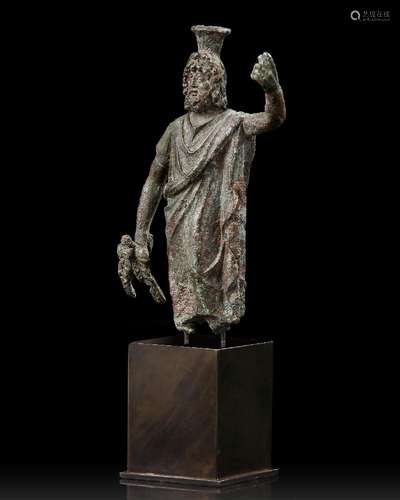 A ROMAN BRONZE STATUETTE OF SERAPIS, CIRCA 2ND-3RD CENTURY A...