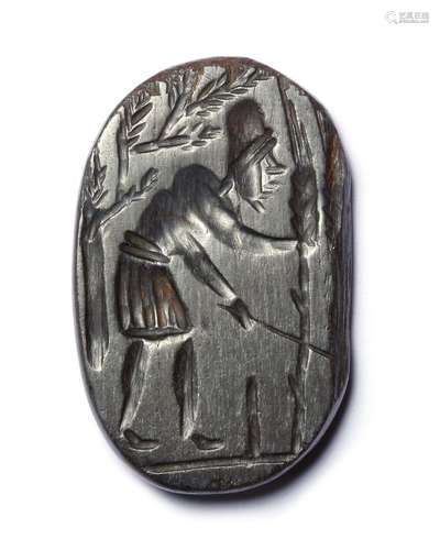 A ROMAN HEMATITE MAGICAL GNOSTIC INTAGLIO, CIRCA 3RD-4TH CEN...