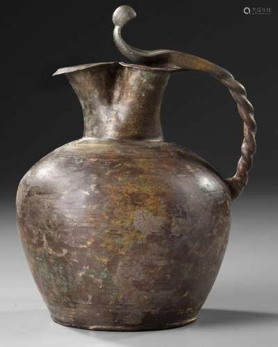 A ROMAN BRONZE TREFOIL OINOCHOE, CIRCA 1ST A.D.