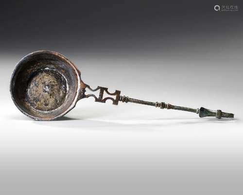 A ROMAN BRONZE LADLE, CIRCA 2ND-3RD CENTURY A.D.