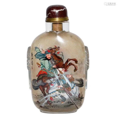A Massive Inside Painted Glass Snuff Bottle, Ye Zhongsan