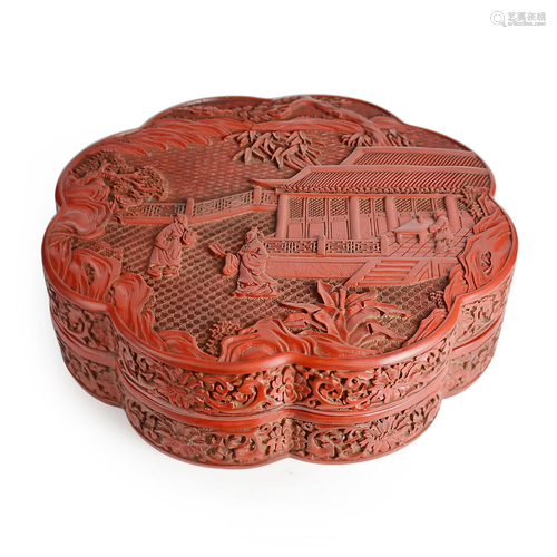 Qing, A Large Carved Scholarsâ€™ Cinnabar Lacquer Octagonal ...