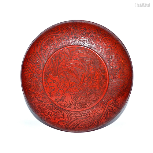 Qing, A Fine and Large Cinnabar Lacquer Clay-Linen-Bodiless ...