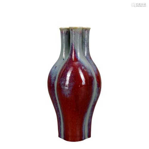 A flambe glazed vase,Qian Long Mark
