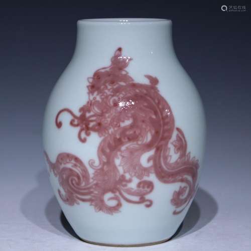 A copper-red-glazed jar,Yong zheng Mark