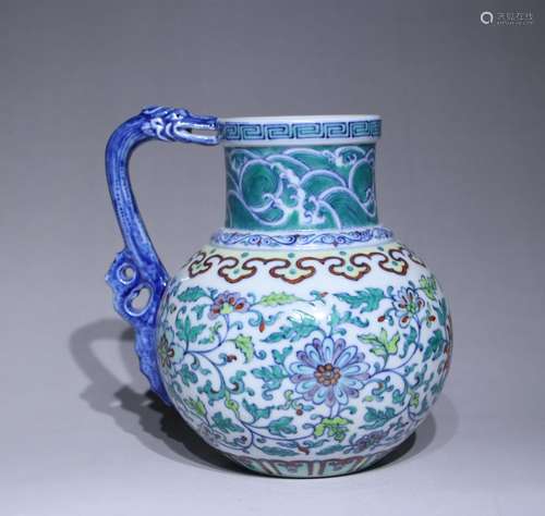 A DouCai winding stem pattern 'floral' watering instrument,Y...