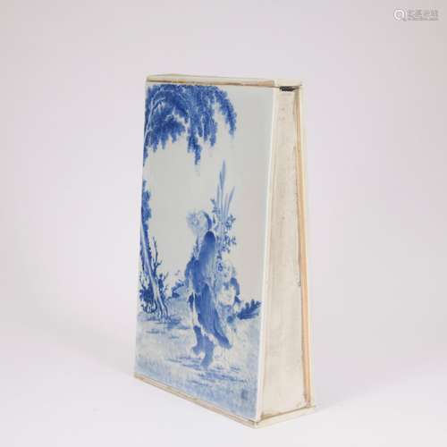 A Wang bu's blue and white 'figure' vitrolite