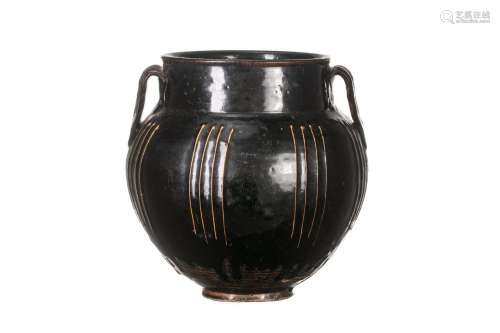 AN IMPORTANT NORTHERN SONG RIBBED BROWN GLAZED JAR