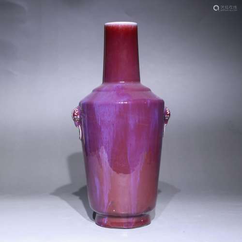 A flambe glazed vase,Qian long Mark