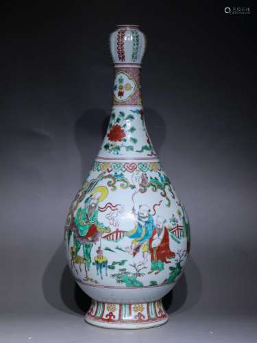 A Dou cai 'figure' garlic-head vase